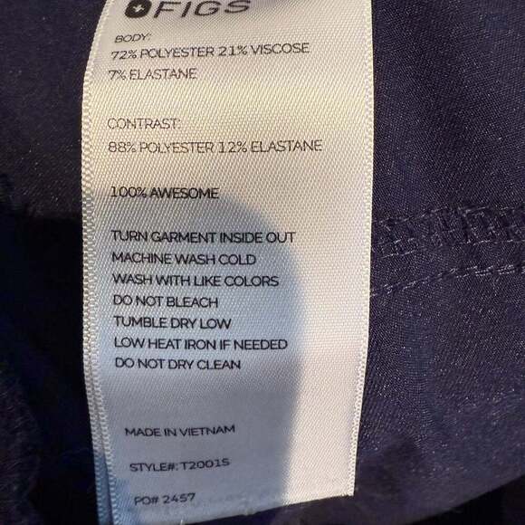 FIGS Technical Collection Navy Scrub Pants XL Short Cargo Pockets - Picture 4 of 4